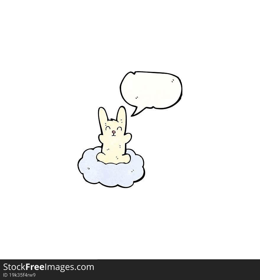 cartoon rabbit on cloud