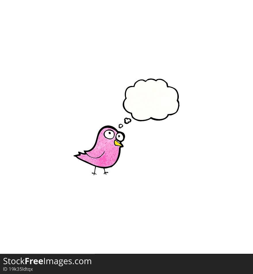 Cartoon Bird With Thought Bubble