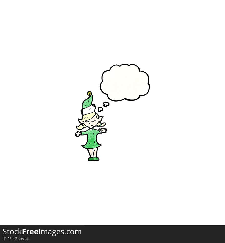 Christmas Elf Girl Cartoon