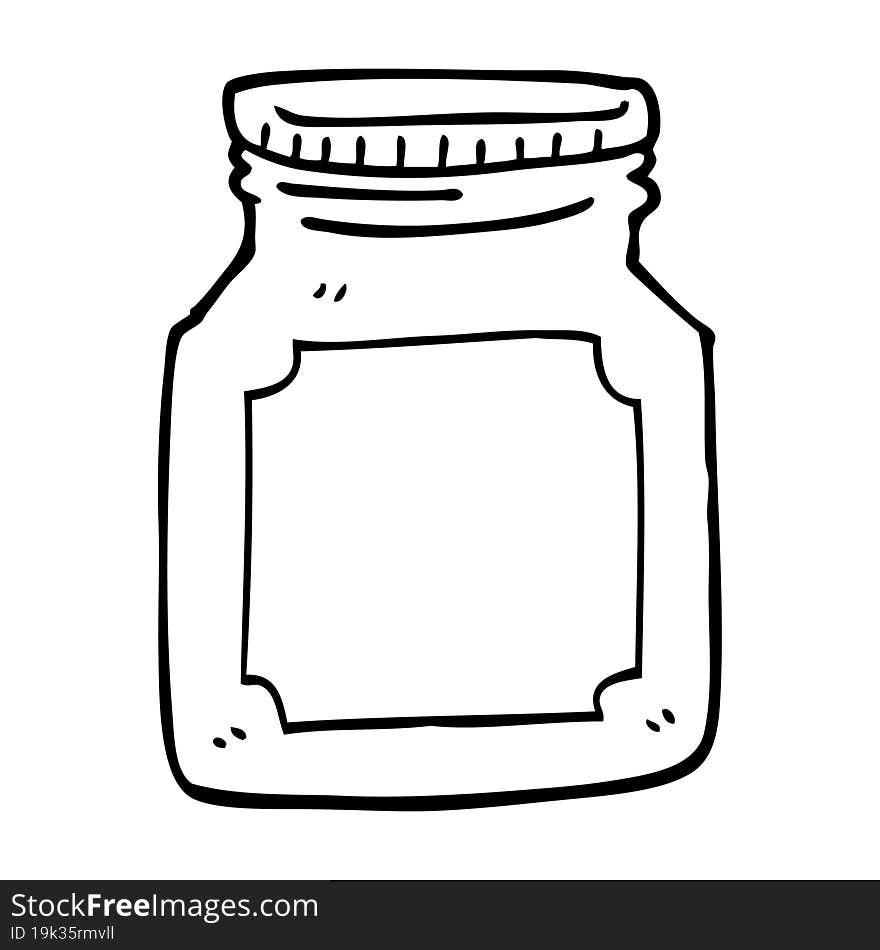 line drawing cartoon empty jar