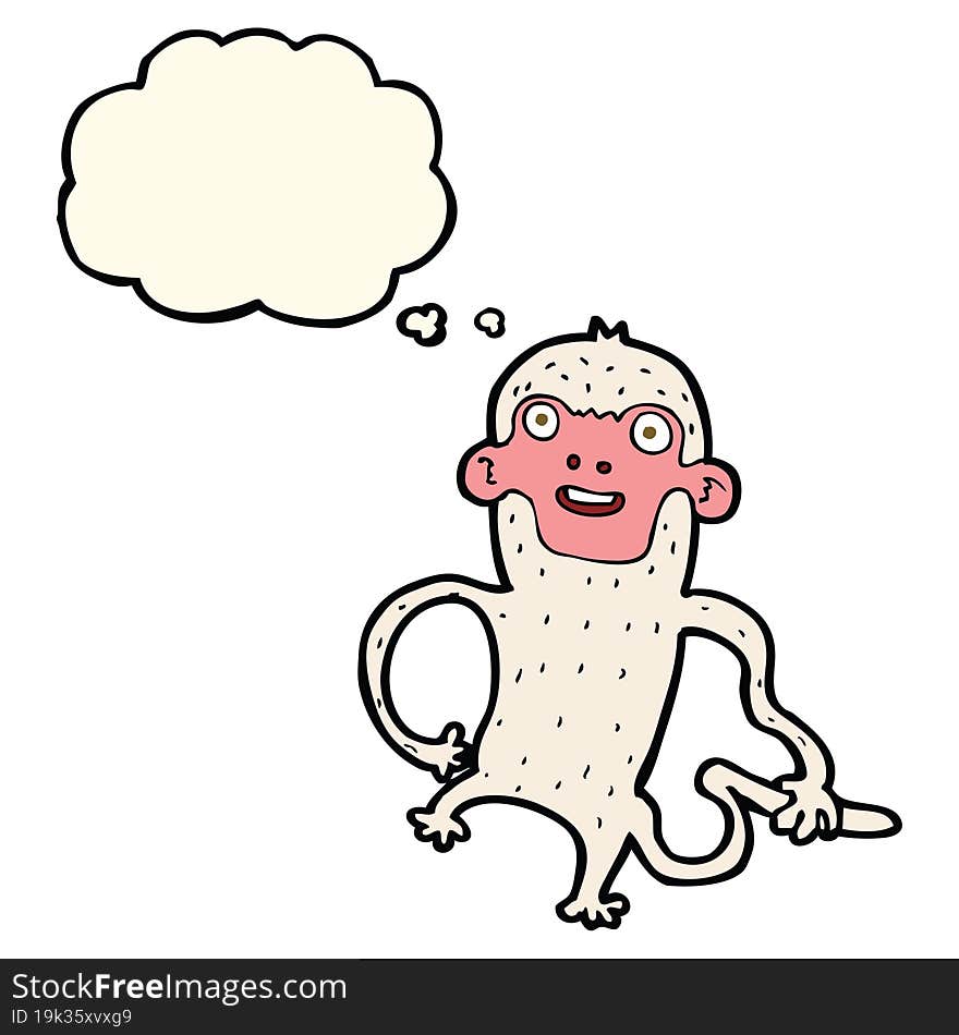 Cartoon Monkey With Thought Bubble