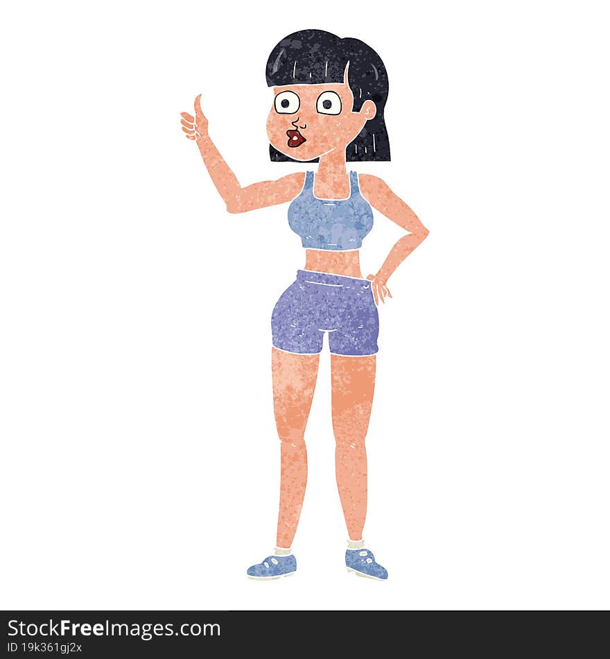 retro cartoon gym woman