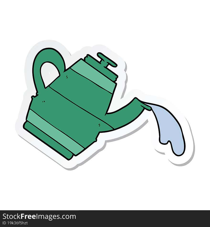 sticker of a cartoon kettle