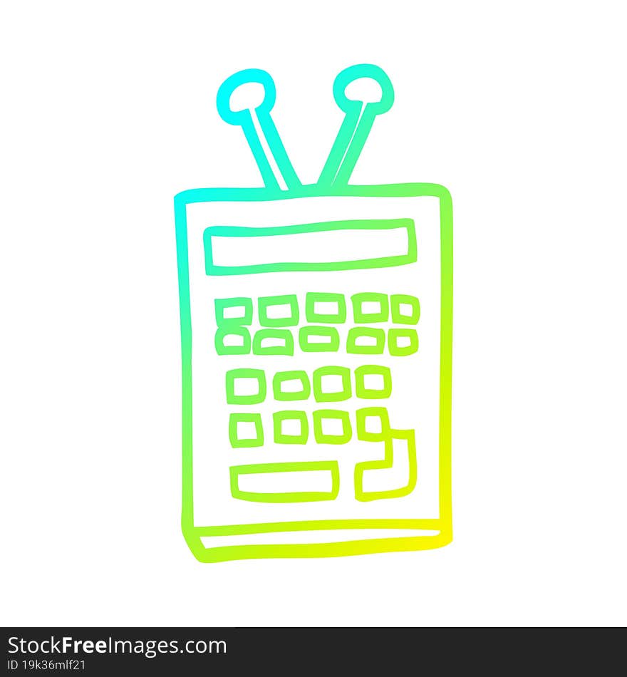 cold gradient line drawing of a cartoon scientific instrument