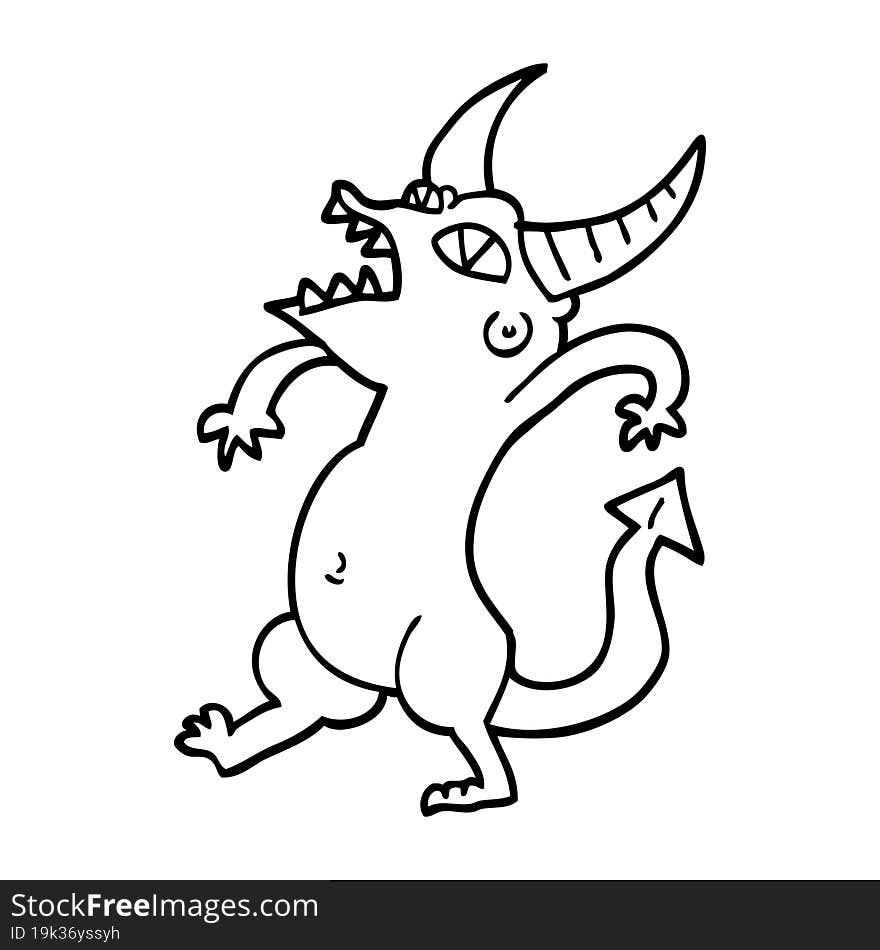 line drawing cartoon halloween monster