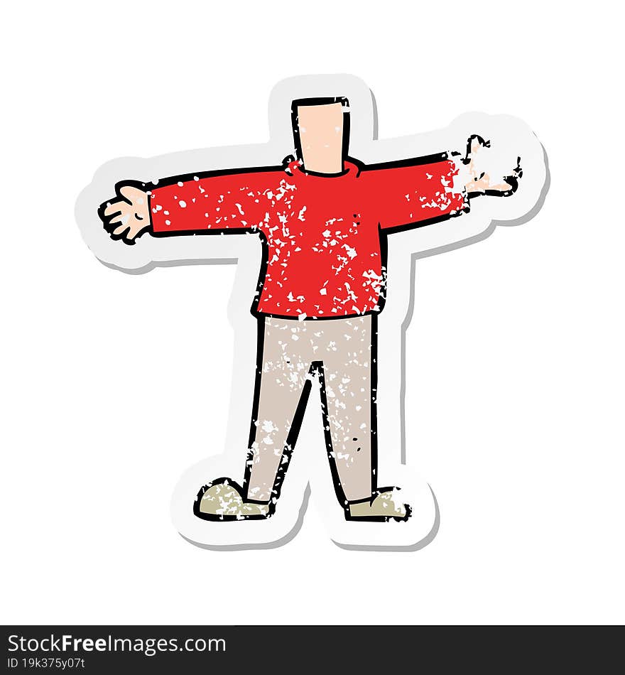 retro distressed sticker of a cartoon male body