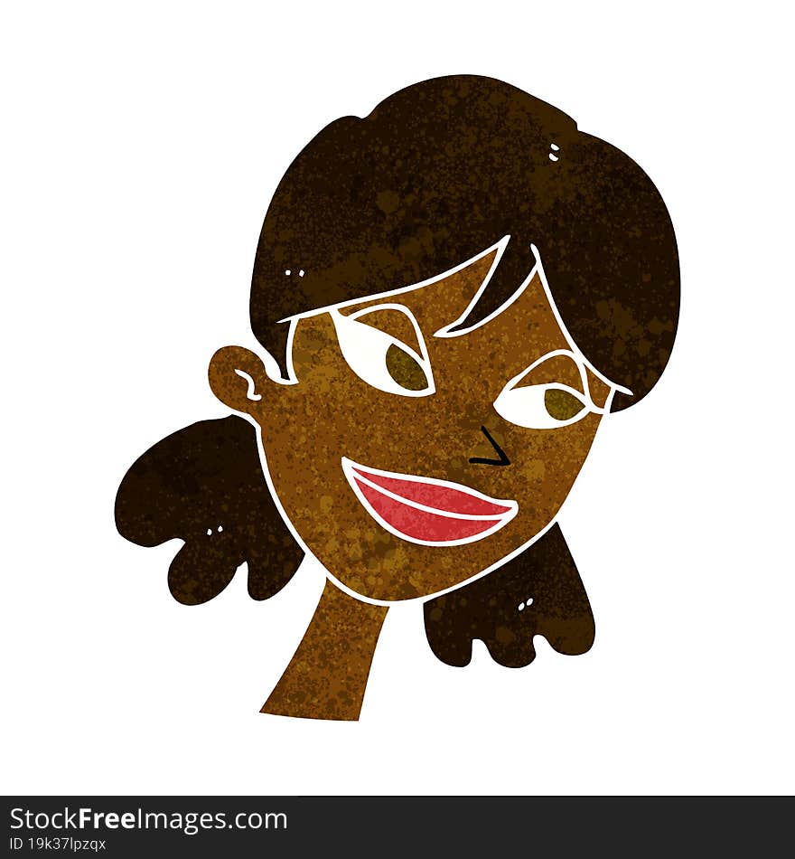 cartoon happy female face