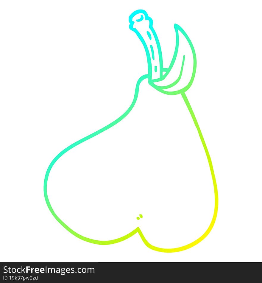 cold gradient line drawing cartoon healthy pear