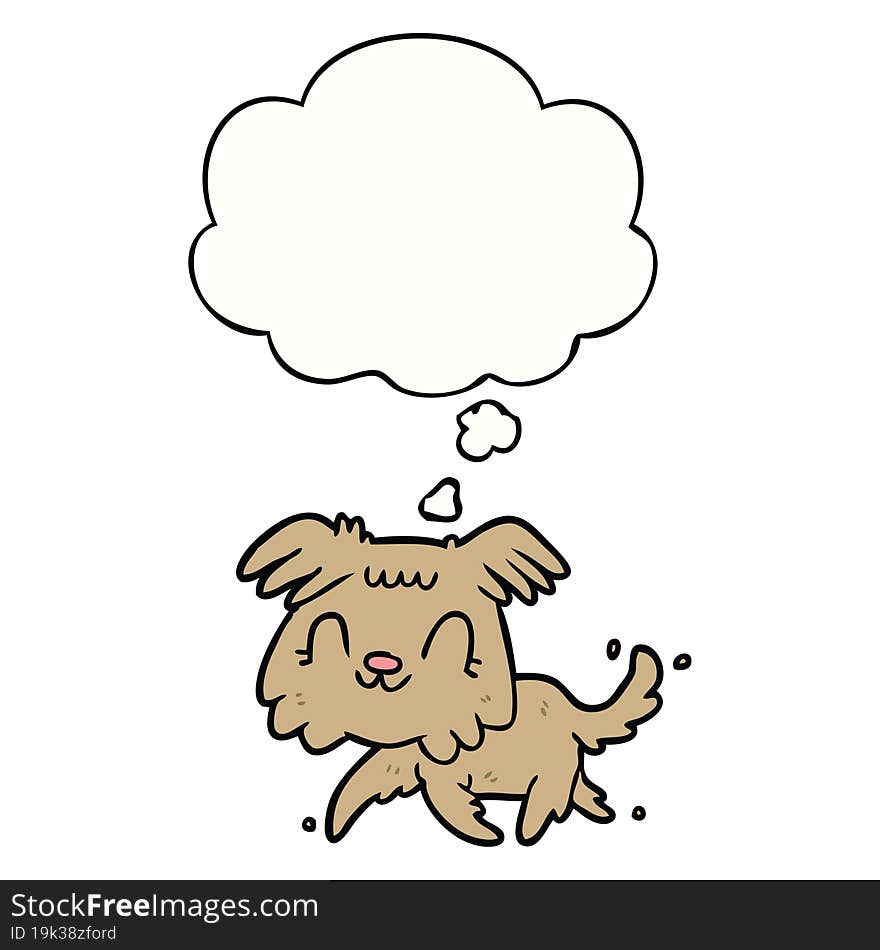 cartoon dog with thought bubble. cartoon dog with thought bubble