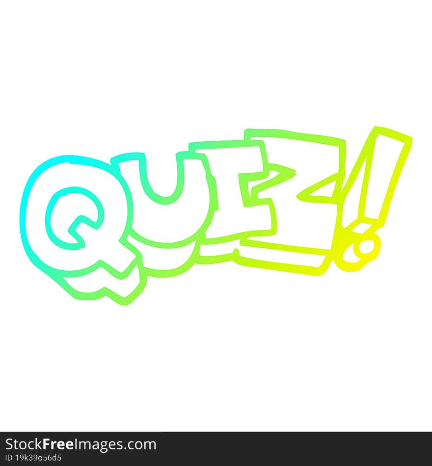 cold gradient line drawing cartoon quiz sign