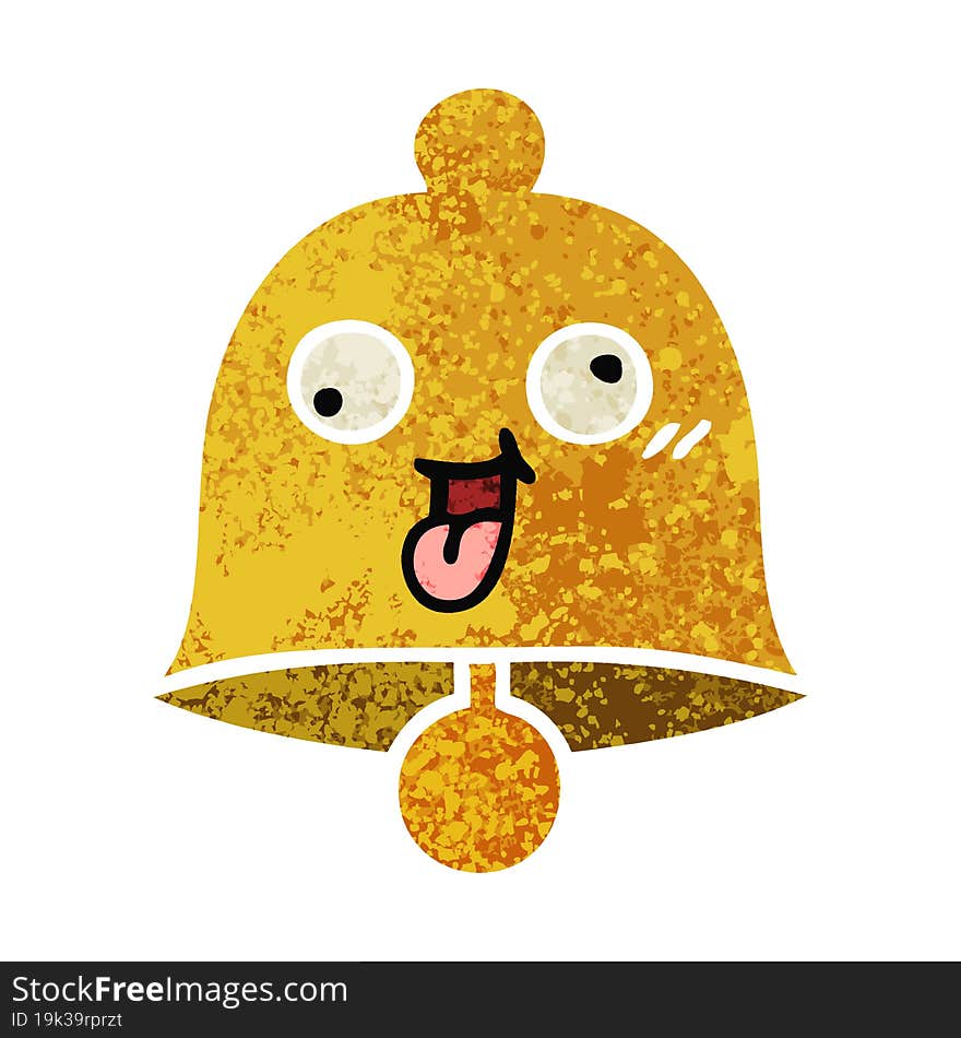 retro illustration style cartoon of a bell