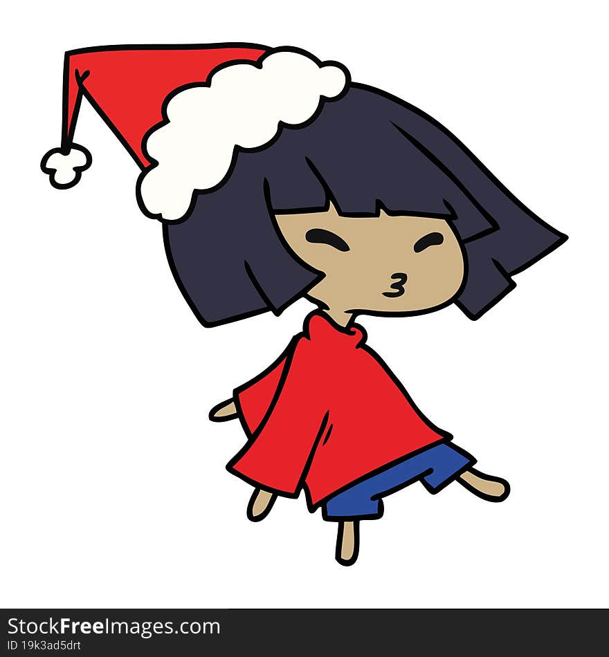 Christmas Cartoon Of Kawaii Girl