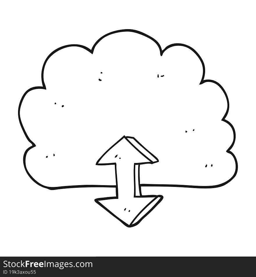 black and white cartoon digital cloud