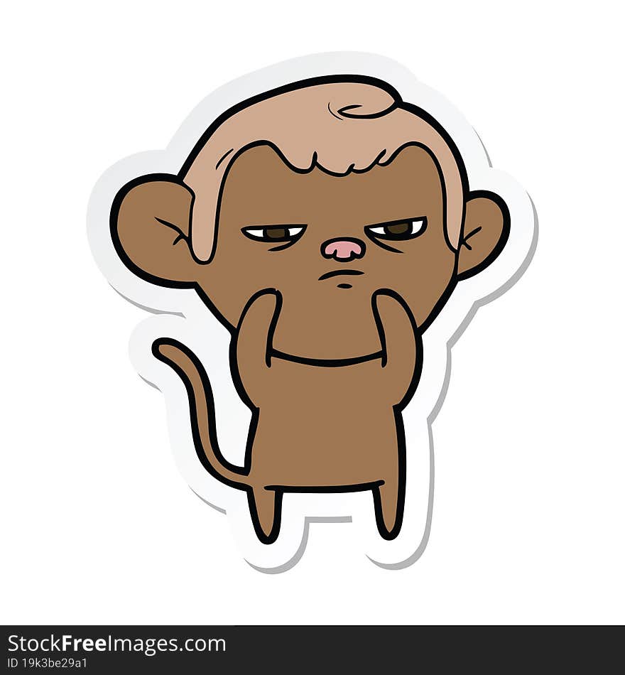 sticker of a cartoon monkey