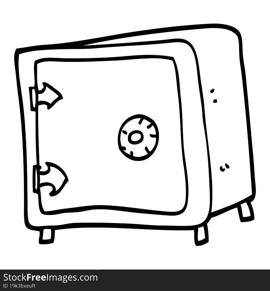 Black And White Cartoon Old Safe