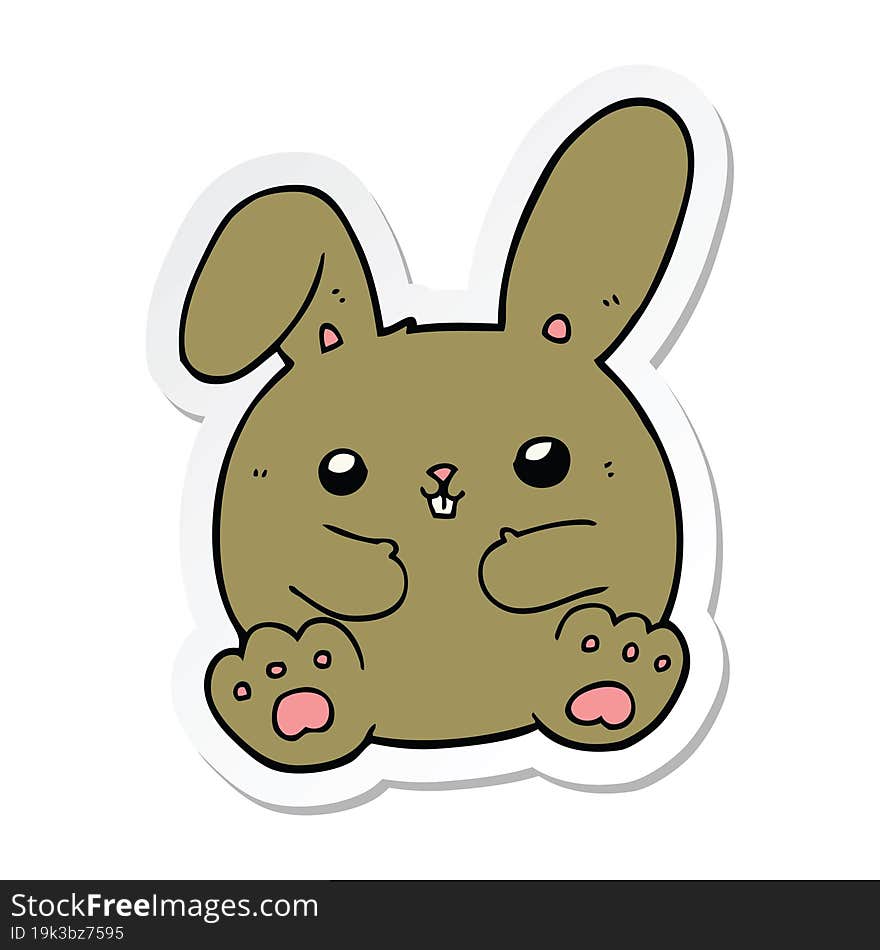 sticker of a cartoon rabbit