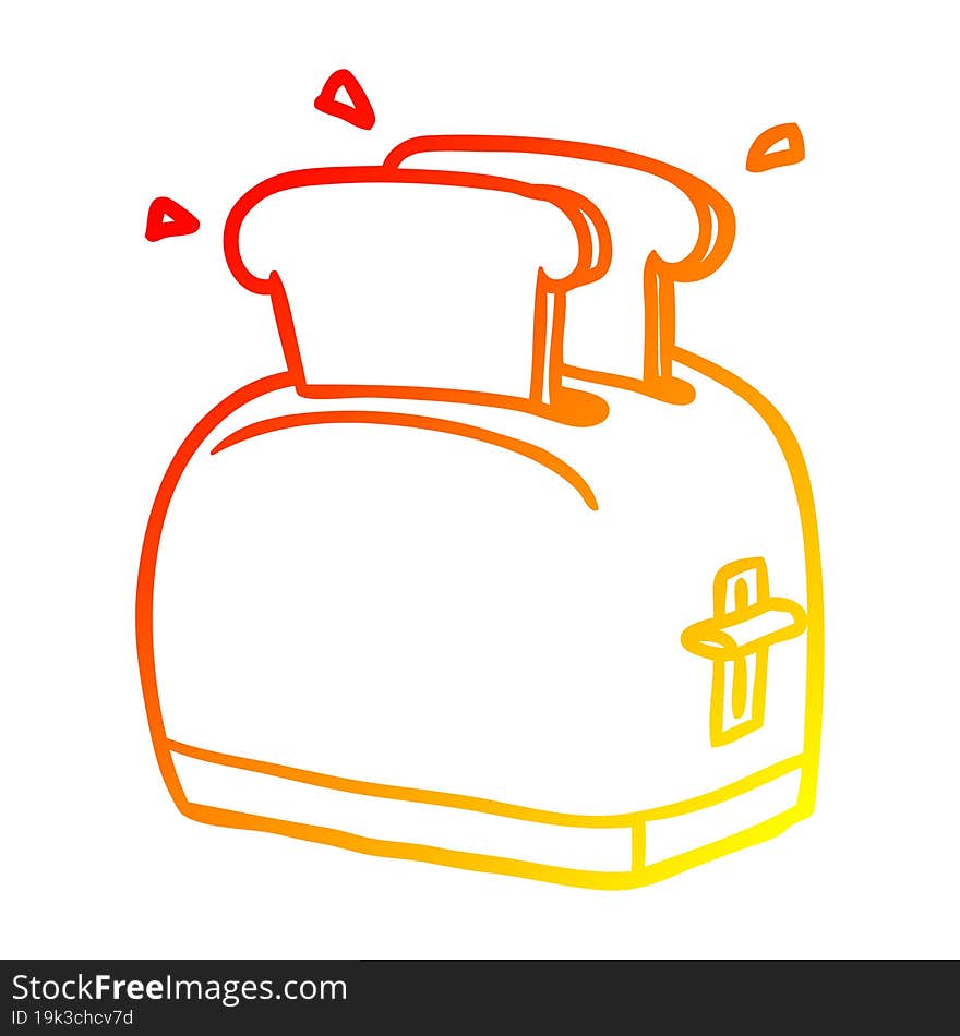 warm gradient line drawing of a toaster toasting bread