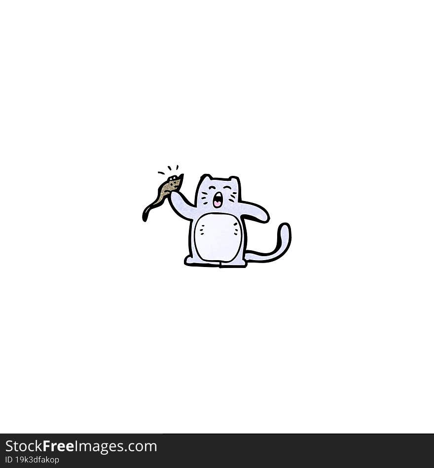 cartoon cat with mouse