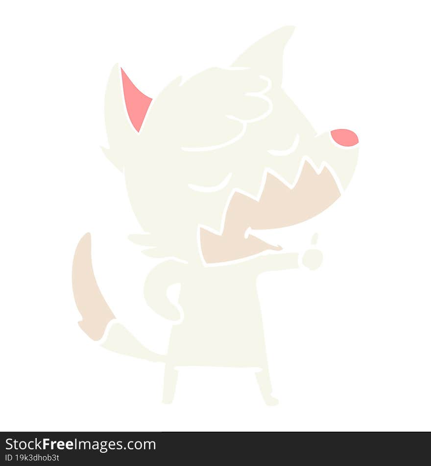 Friendly Flat Color Style Cartoon Fox Giving Thumbs Up Sign