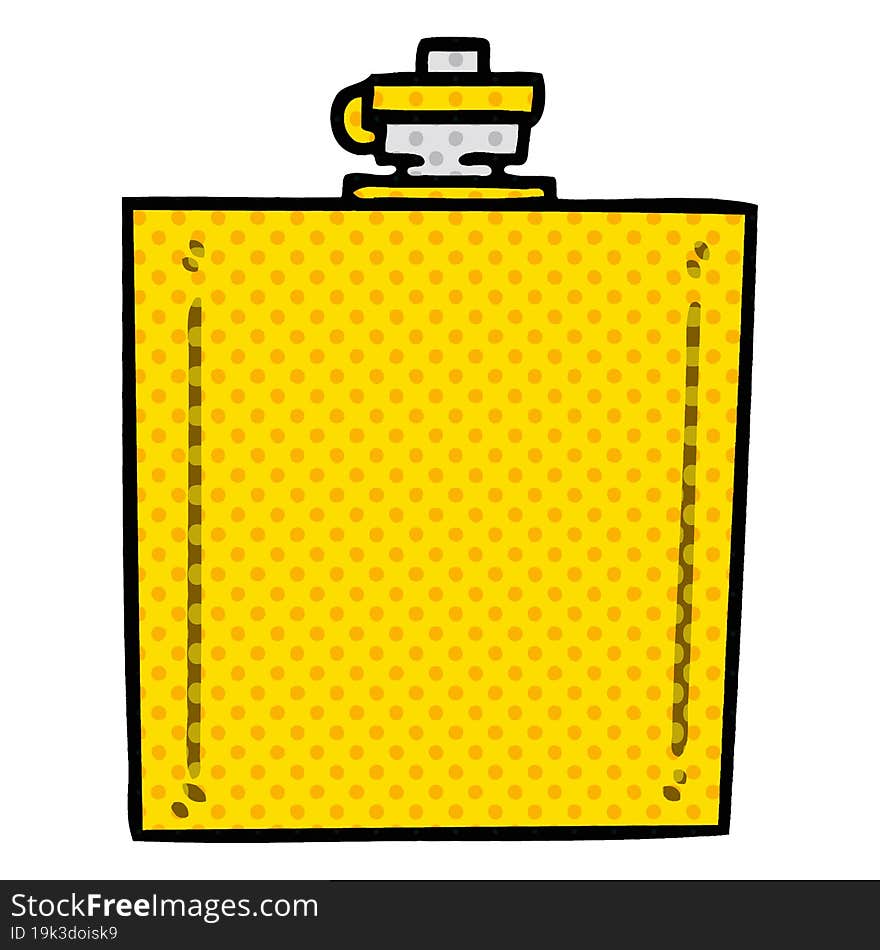 Quirky Comic Book Style Cartoon Hip Flask