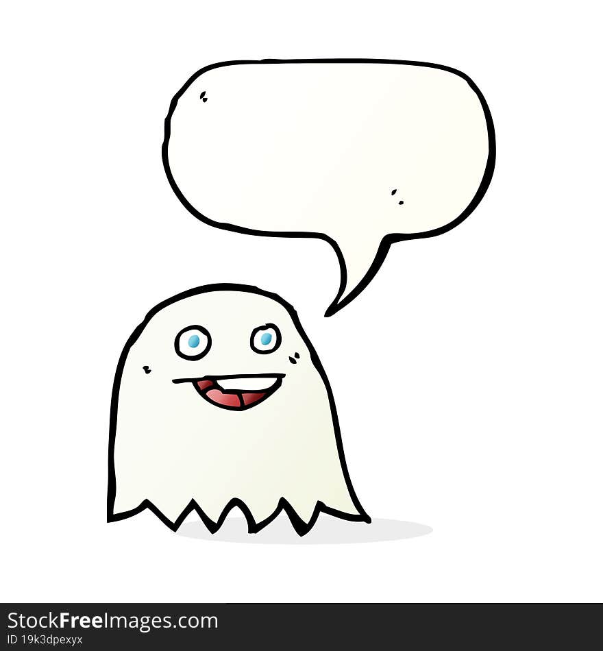 cartoon ghost with speech bubble