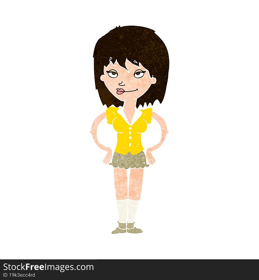 Cartoon Woman With Hands On Hips