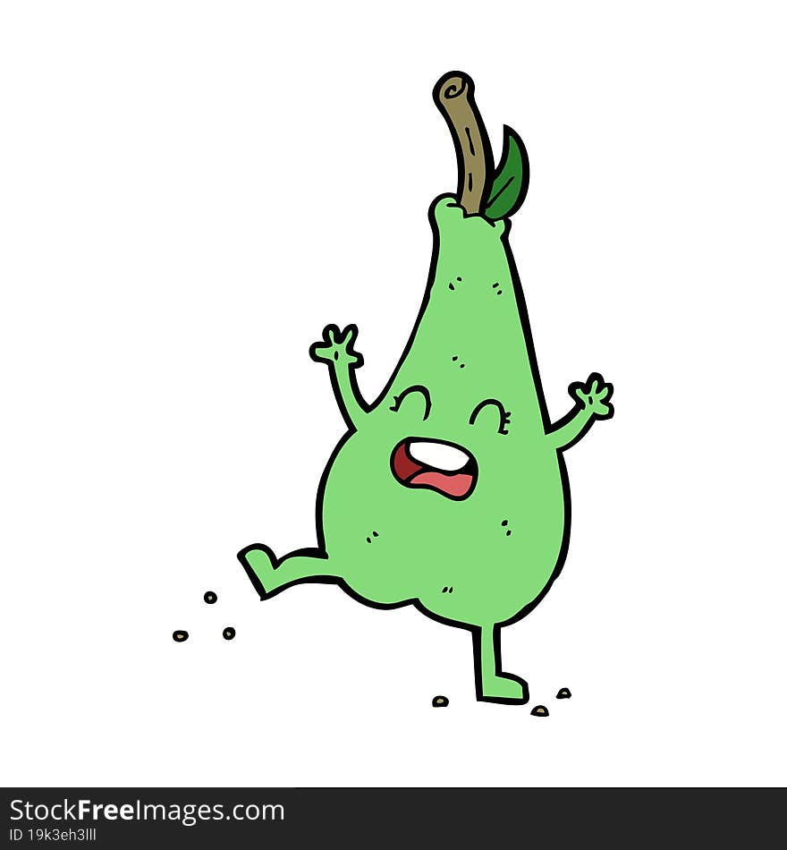 cartoon happy dancing pear