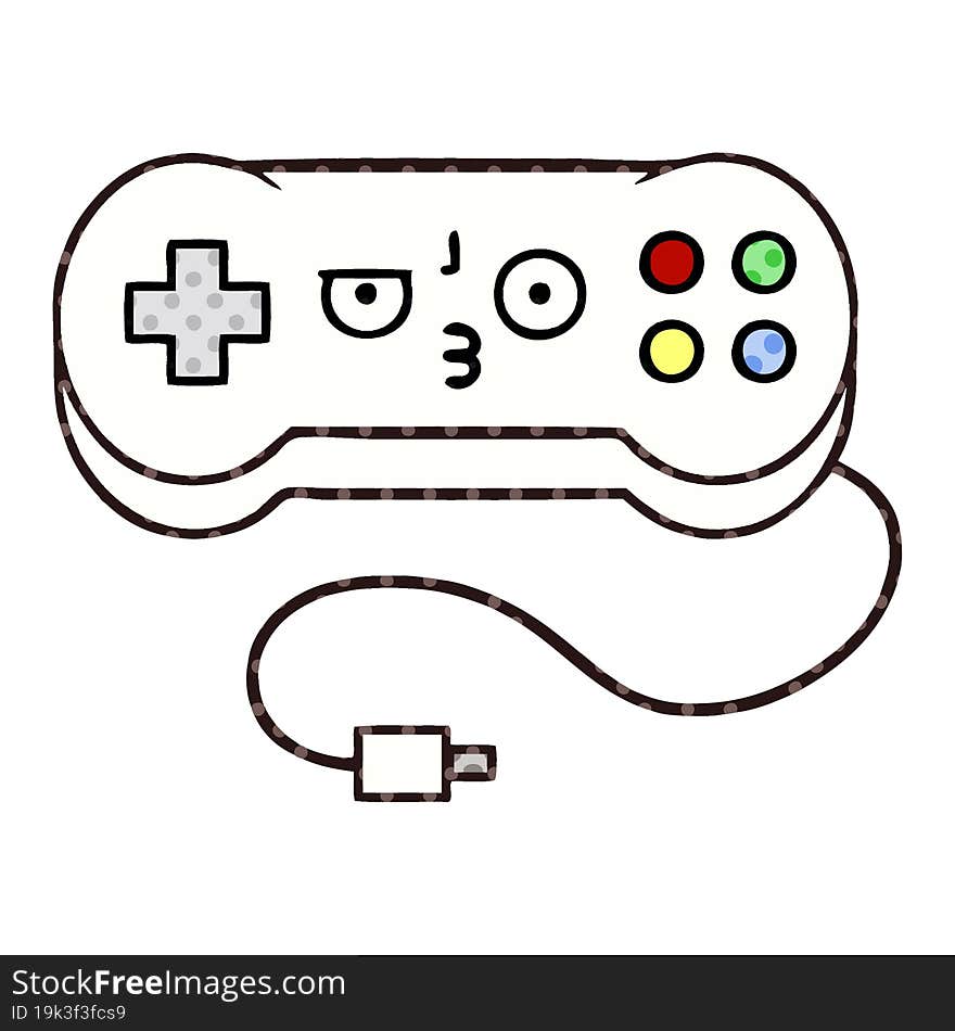 comic book style cartoon game controller