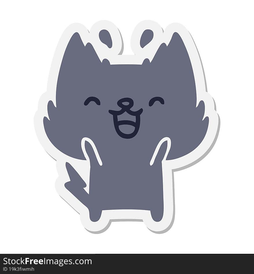 cute frightened cat sticker