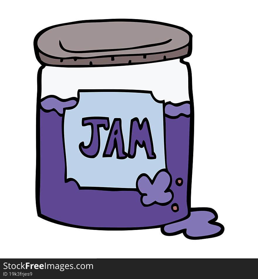 Cartoon Doodle Jam Pot