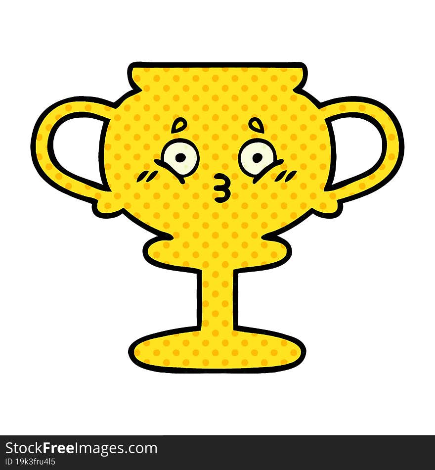 Comic Book Style Cartoon Trophy