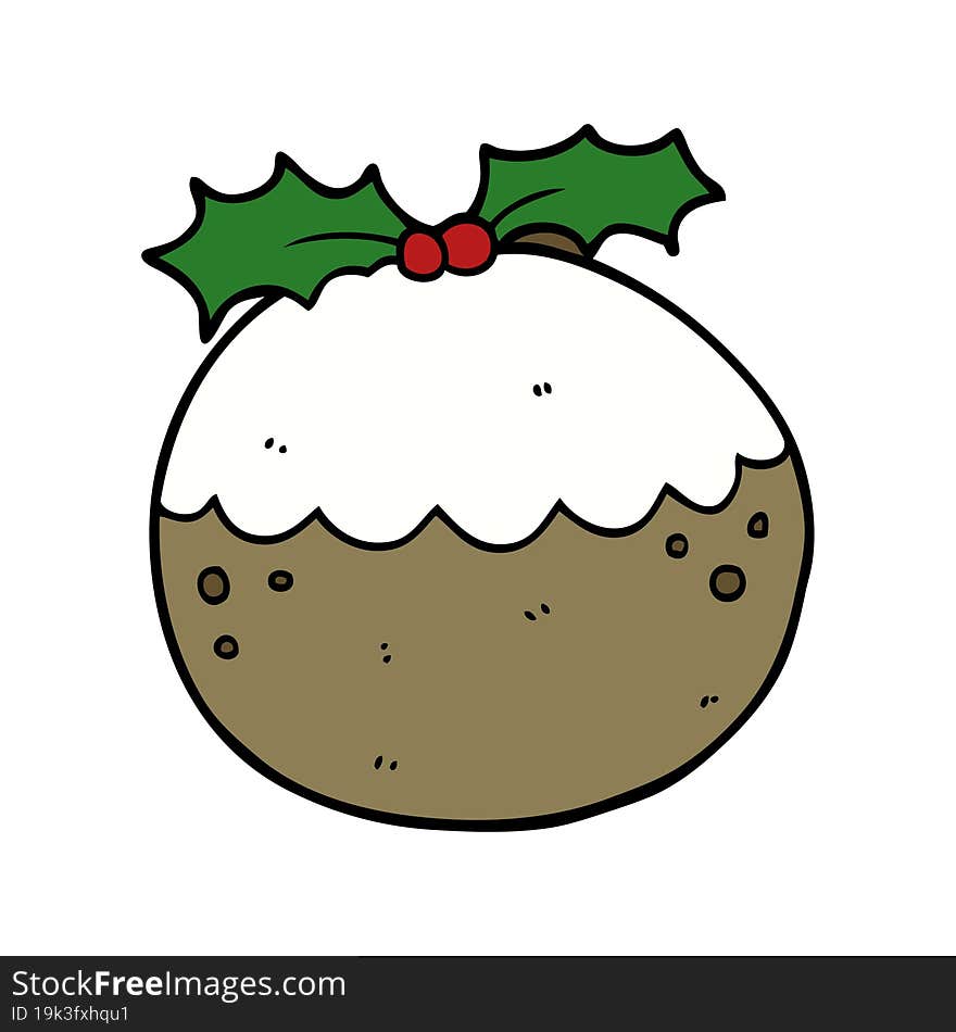 cartoon christmas pudding