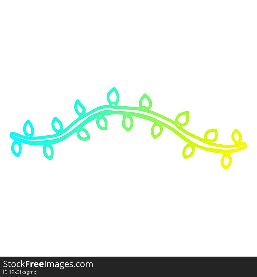 cold gradient line drawing cartoon christmas lights