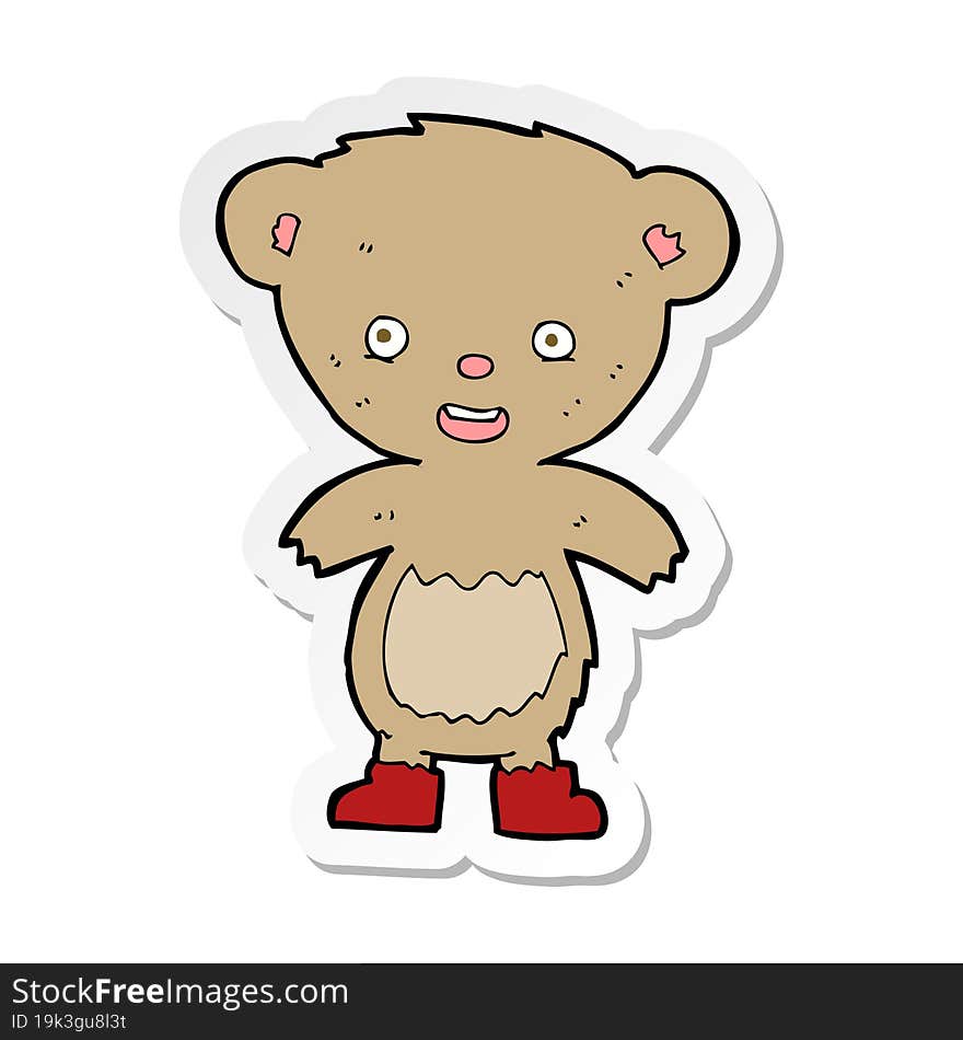 sticker of a cartoon teddy bear