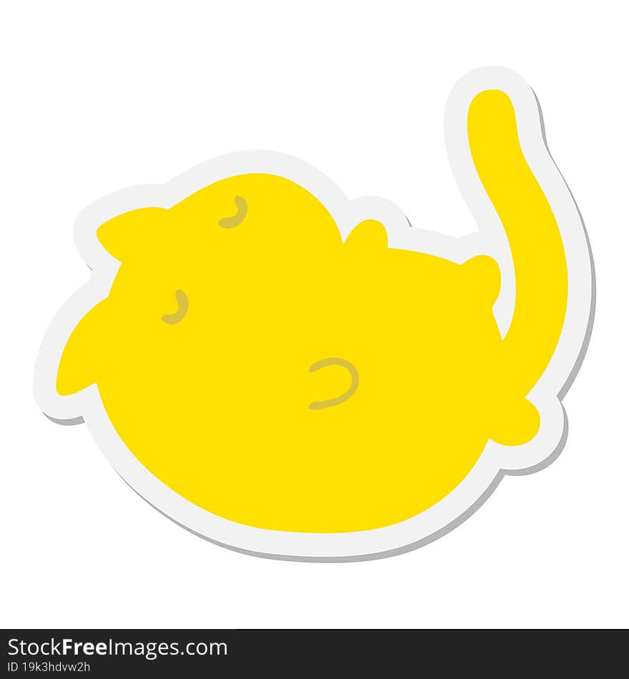 happy cat on back sticker