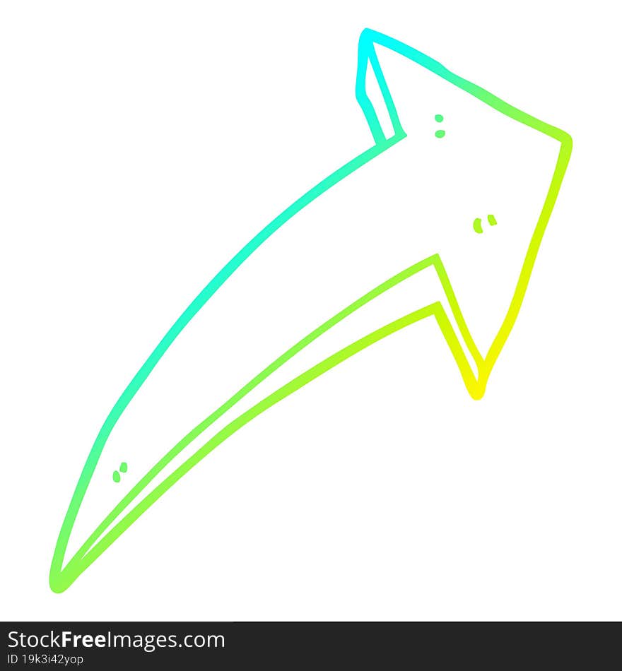 cold gradient line drawing cartoon arrow