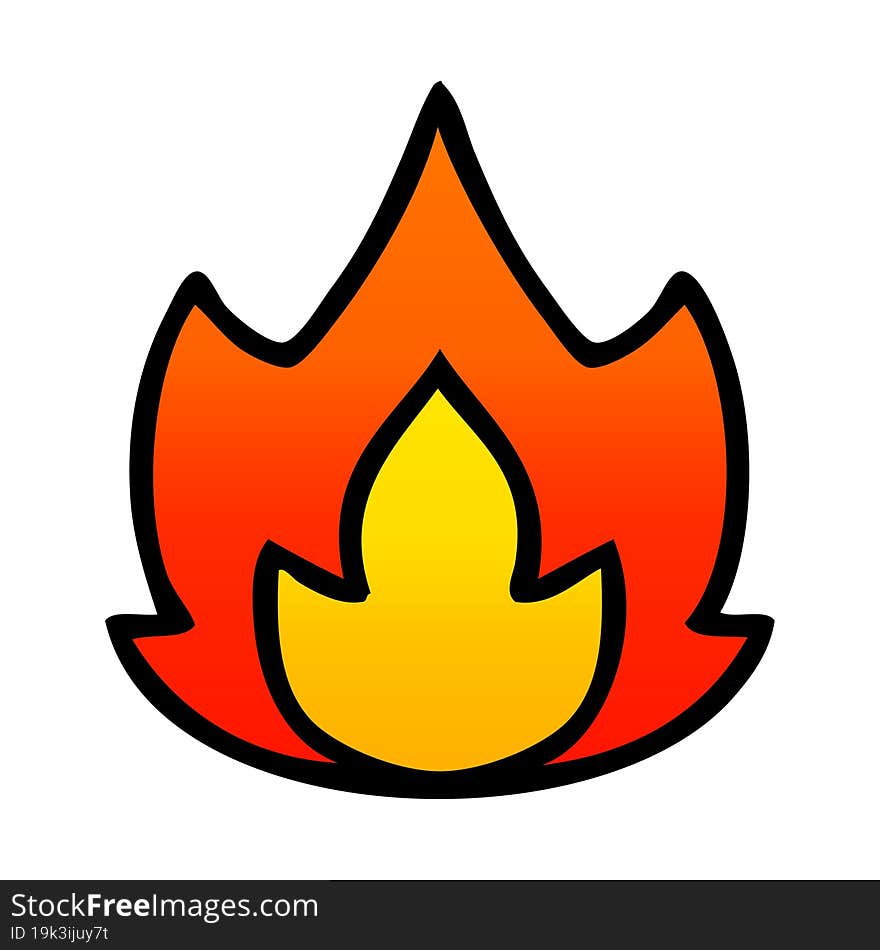 Gradient Shaded Cartoon Fire