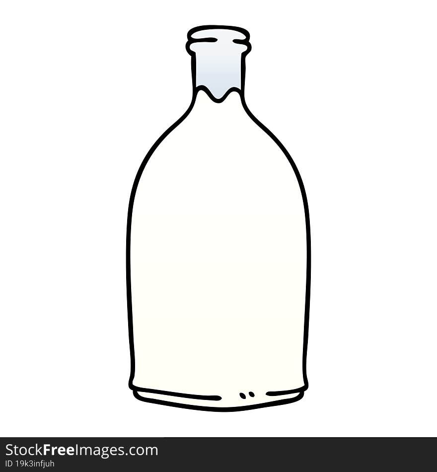 Quirky Gradient Shaded Cartoon Milk Bottle