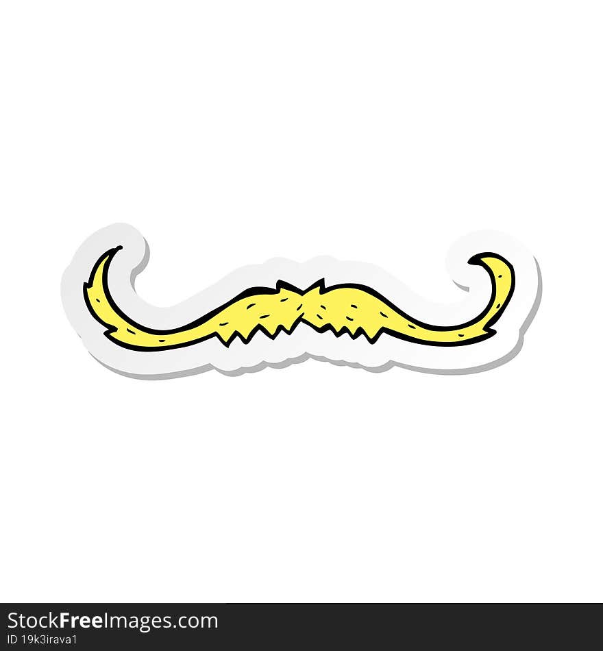 sticker of a cartoon mustache