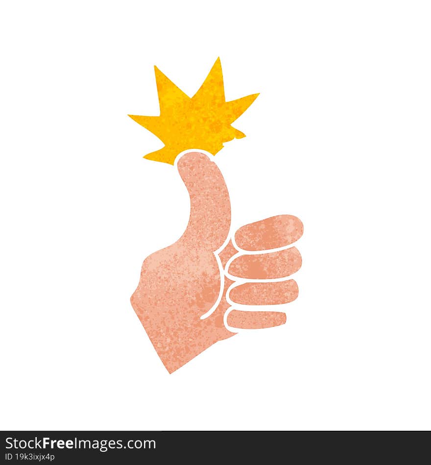 retro cartoon thumbs up