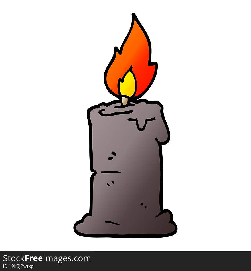 cartoon doodle burning candle