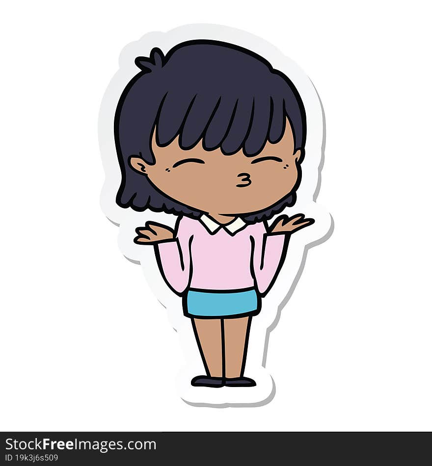 sticker of a cartoon woman