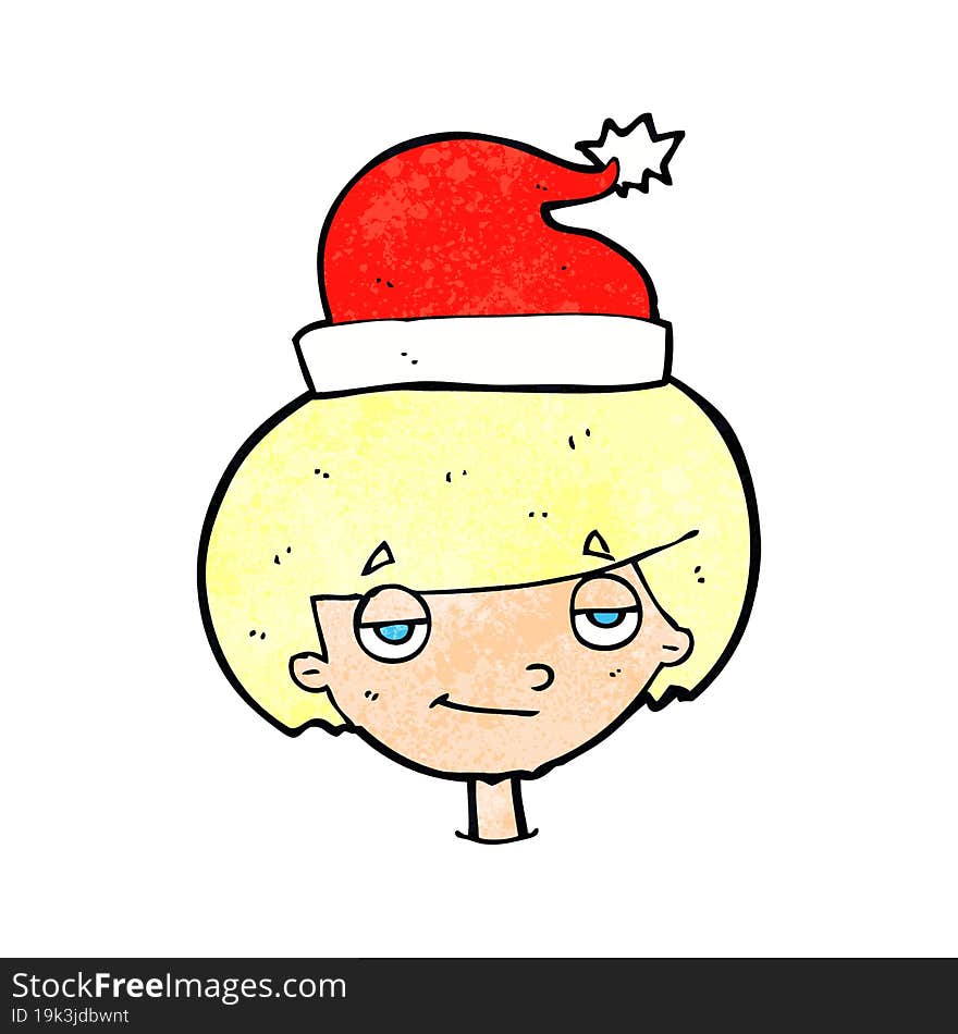 cartoon boy wearing christmas hat. cartoon boy wearing christmas hat