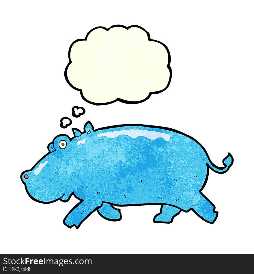 Cartoon Hippopotamus With Thought Bubble