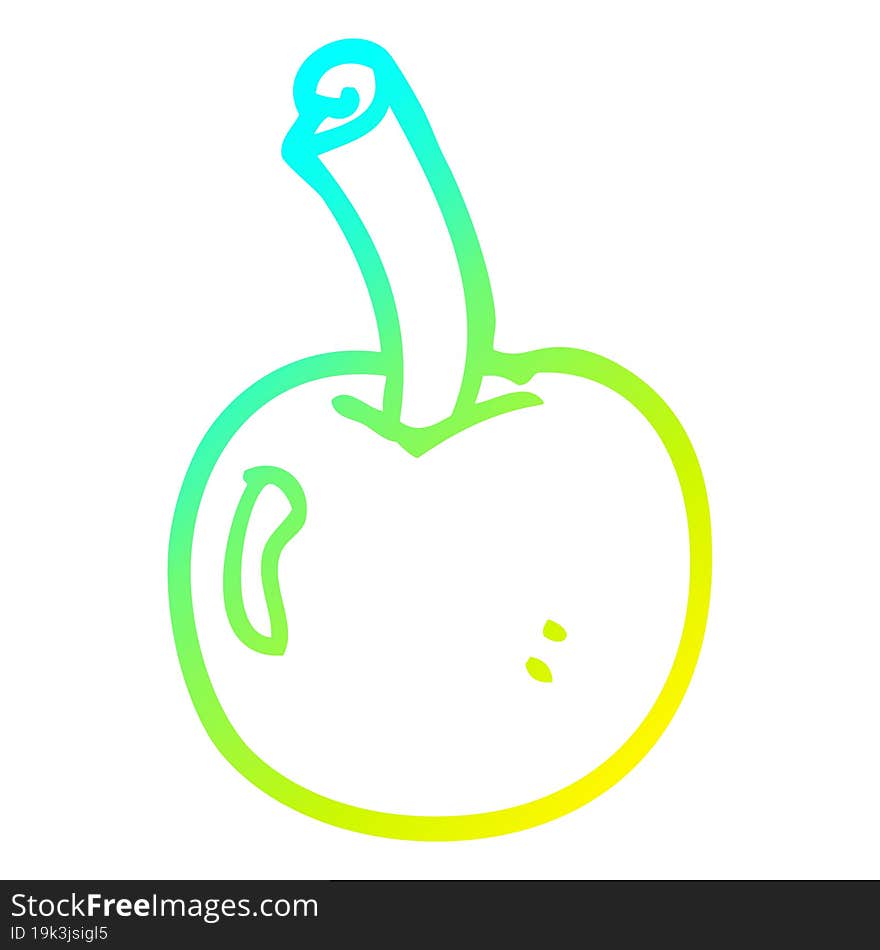 cold gradient line drawing cartoon cherry