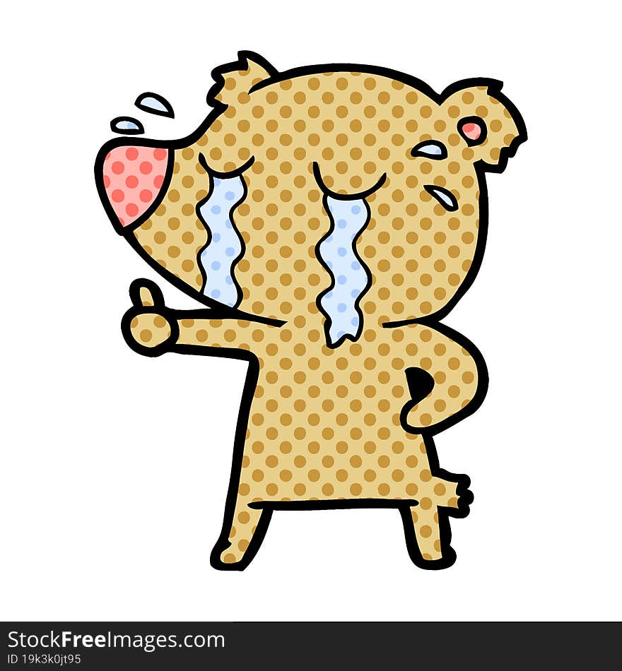 cartoon crying bear. cartoon crying bear