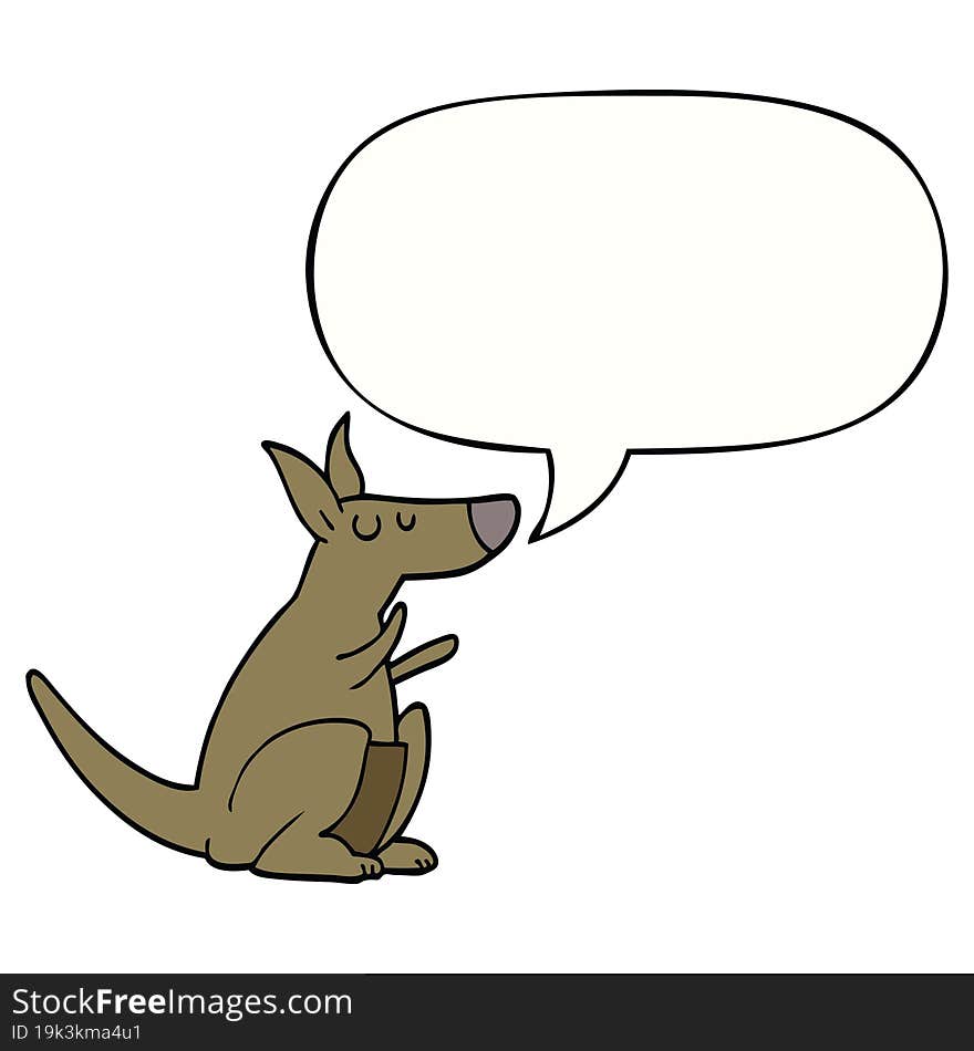 cartoon kangaroo and speech bubble