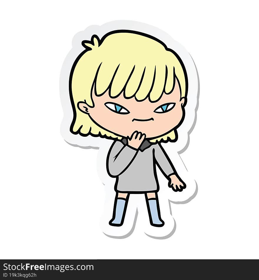 sticker of a cartoon woman