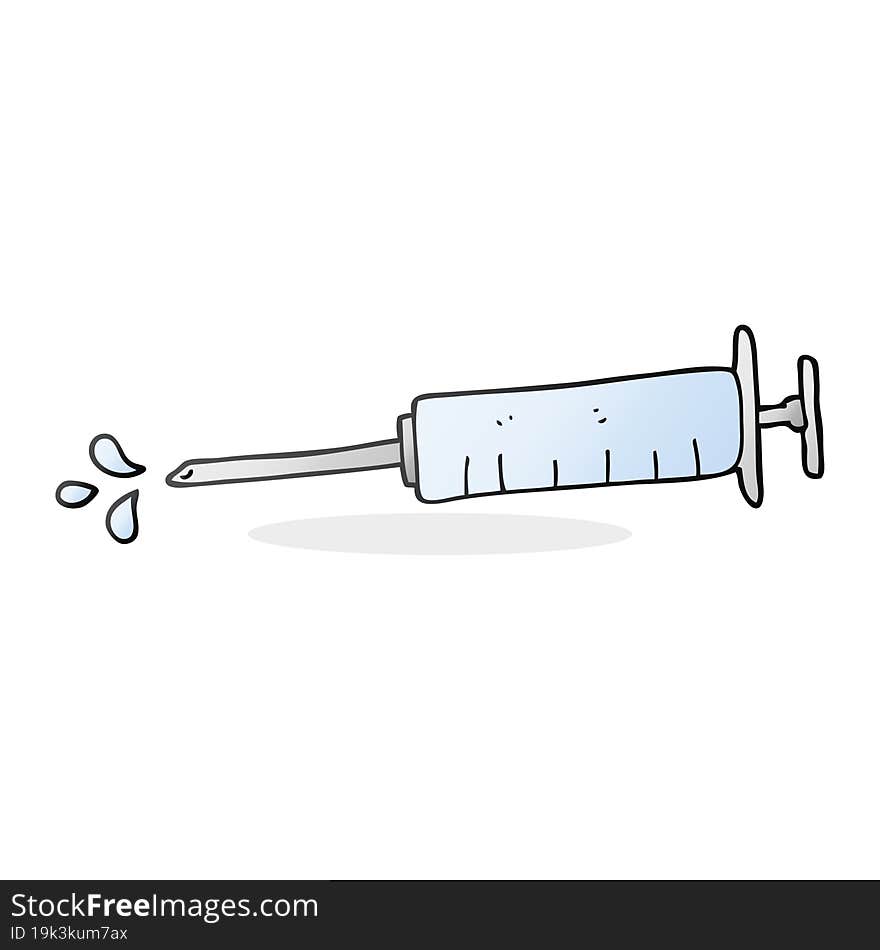 freehand drawn cartoon medical needle