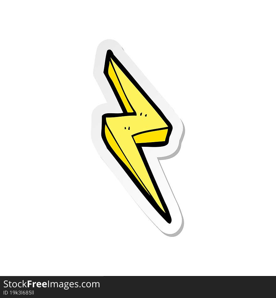 Sticker Of A Cartoon Lightning Bolt Symbol